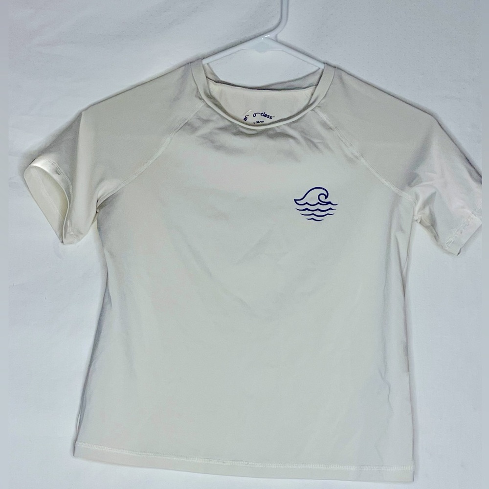 Boys Art Class Swim Shirt White w/ Wave on breast